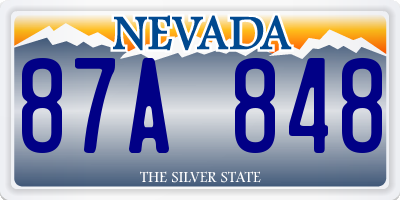 NV license plate 87A848