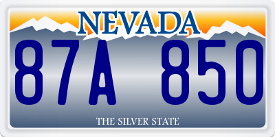 NV license plate 87A850