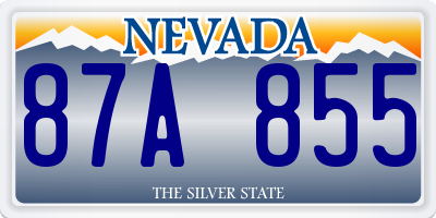 NV license plate 87A855