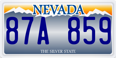 NV license plate 87A859