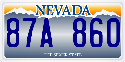 NV license plate 87A860