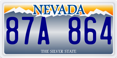 NV license plate 87A864