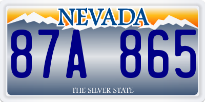 NV license plate 87A865