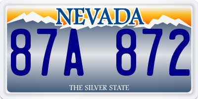 NV license plate 87A872