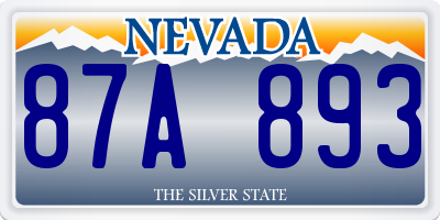 NV license plate 87A893