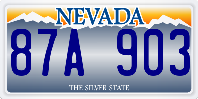 NV license plate 87A903