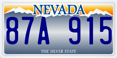 NV license plate 87A915
