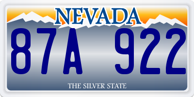 NV license plate 87A922