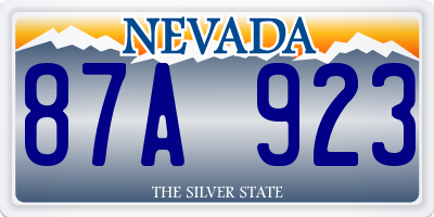 NV license plate 87A923