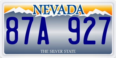 NV license plate 87A927