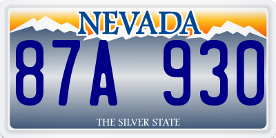 NV license plate 87A930