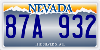 NV license plate 87A932