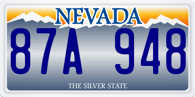 NV license plate 87A948