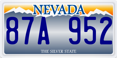 NV license plate 87A952