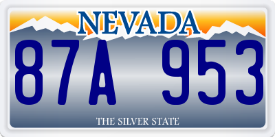 NV license plate 87A953