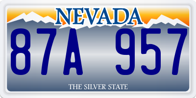 NV license plate 87A957