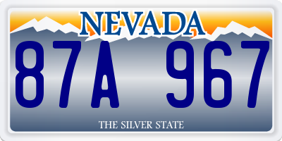 NV license plate 87A967