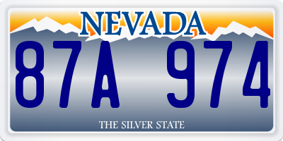 NV license plate 87A974