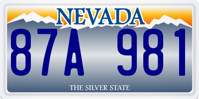 NV license plate 87A981