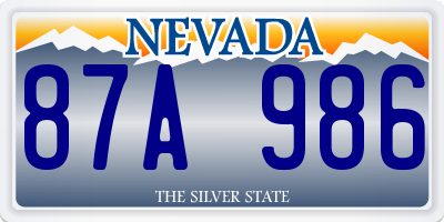 NV license plate 87A986