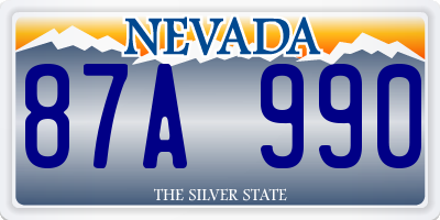 NV license plate 87A990