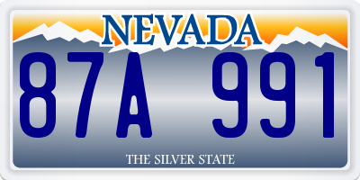NV license plate 87A991