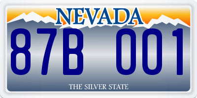 NV license plate 87B001