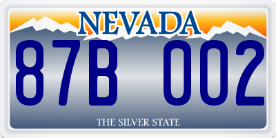 NV license plate 87B002