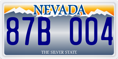 NV license plate 87B004