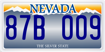 NV license plate 87B009
