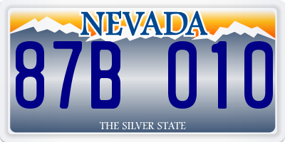 NV license plate 87B010