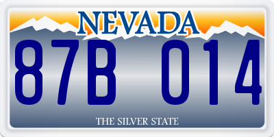 NV license plate 87B014
