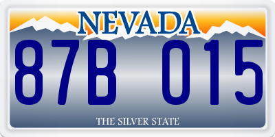 NV license plate 87B015