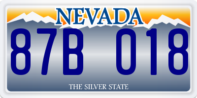NV license plate 87B018