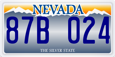 NV license plate 87B024