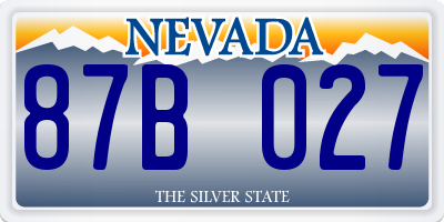 NV license plate 87B027