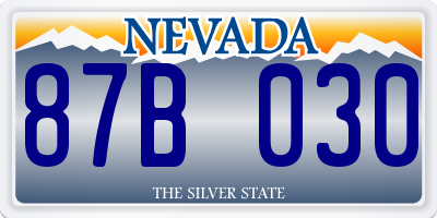 NV license plate 87B030
