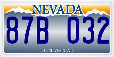 NV license plate 87B032