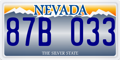 NV license plate 87B033