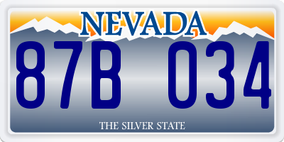 NV license plate 87B034