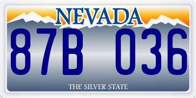 NV license plate 87B036
