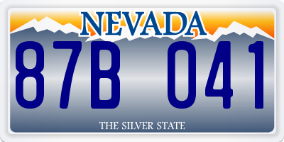 NV license plate 87B041