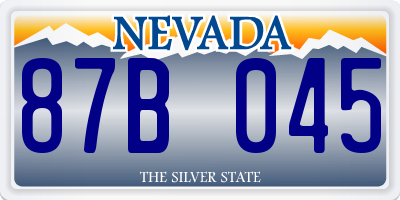 NV license plate 87B045