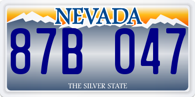 NV license plate 87B047