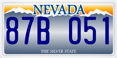 NV license plate 87B051