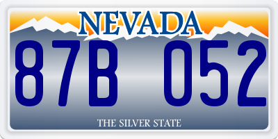 NV license plate 87B052
