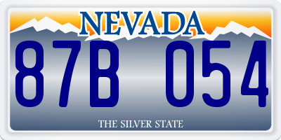 NV license plate 87B054