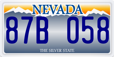 NV license plate 87B058