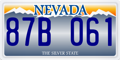 NV license plate 87B061