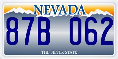 NV license plate 87B062